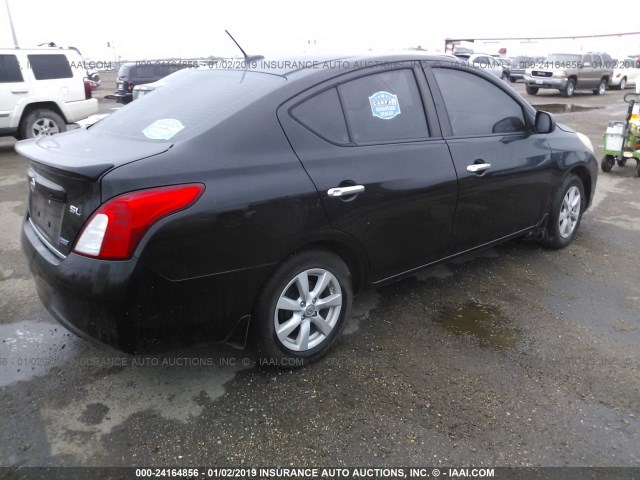 3N1CN7AP1CL846540 - 2012 NISSAN VERSA S/SV/SL BLACK photo 4