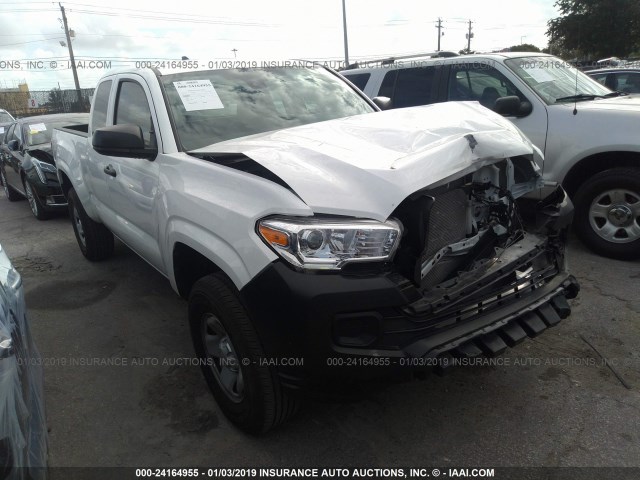 5TFRX5GN2JX105925 - 2018 TOYOTA TACOMA ACCESS CAB/SR/SR5/TRD SPT WHITE photo 1