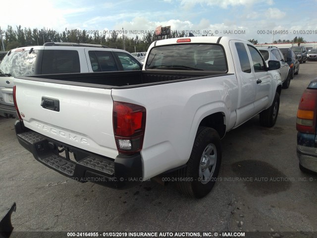 5TFRX5GN2JX105925 - 2018 TOYOTA TACOMA ACCESS CAB/SR/SR5/TRD SPT WHITE photo 4