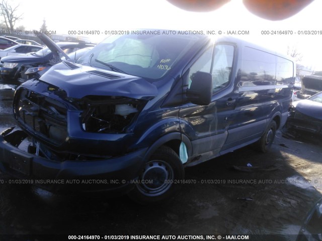 1FTYE1YMXJKA95125 - 2018 FORD TRANSIT T-150 BLUE photo 2