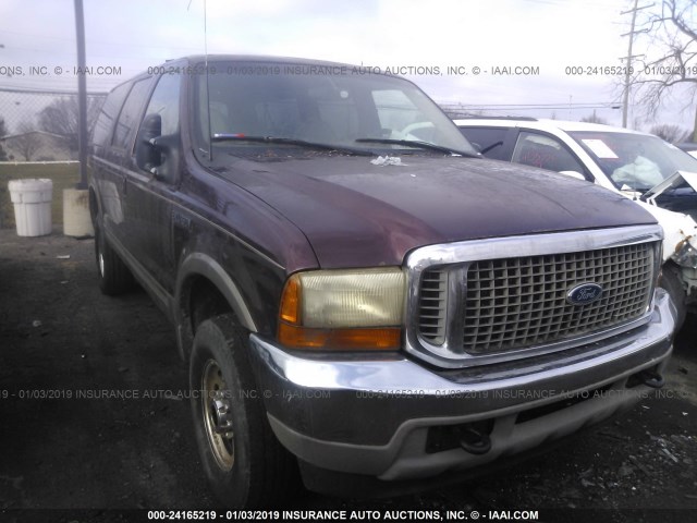 1FMNU43S8YED47911 - 2000 FORD EXCURSION LIMITED BURGUNDY photo 1