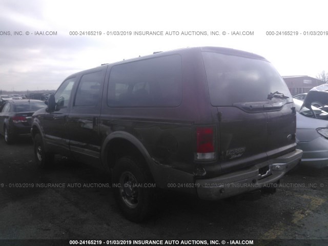 1FMNU43S8YED47911 - 2000 FORD EXCURSION LIMITED BURGUNDY photo 3