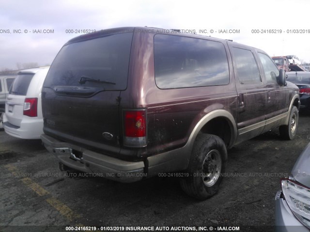 1FMNU43S8YED47911 - 2000 FORD EXCURSION LIMITED BURGUNDY photo 4