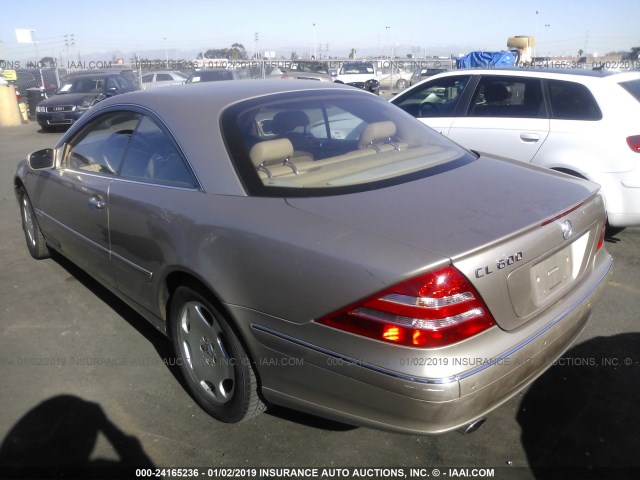 WDBPJ78J62A019052 - 2002 MERCEDES-BENZ CL 600 BROWN photo 3