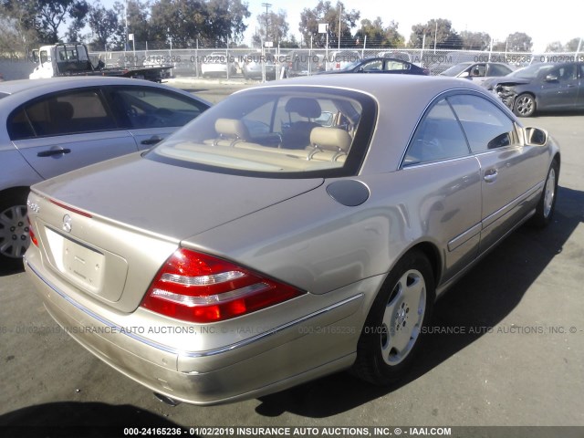 WDBPJ78J62A019052 - 2002 MERCEDES-BENZ CL 600 BROWN photo 4