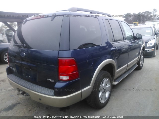 1FMDU74K65ZA57635 - 2005 FORD EXPLORER EDDIE BAUER BLUE photo 4