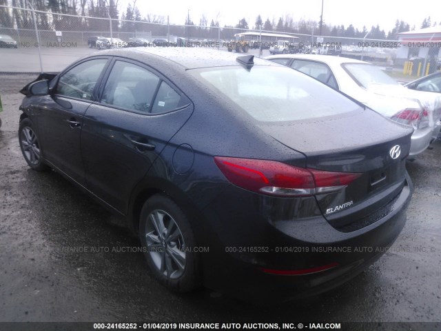 5NPD84LF6JH294297 - 2018 HYUNDAI ELANTRA SEL/VALUE/LIMITED BLACK photo 3