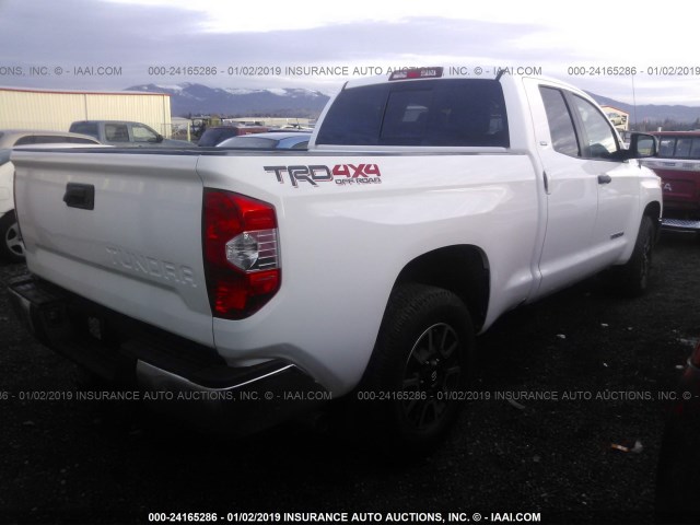 5TFUM5F10FX062100 - 2015 TOYOTA TUNDRA DOUBLE CAB SR/SR5 WHITE photo 4