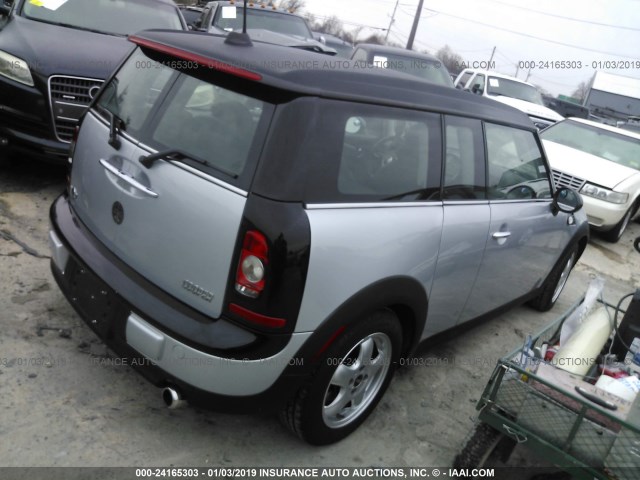 WMWML33539TP98777 - 2009 MINI COOPER CLUBMAN SILVER photo 4