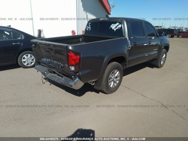 3TMAZ5CN7JM064193 - 2018 TOYOTA TACOMA DBL CAB/SR5/TRD SPORT/OR GRAY photo 4