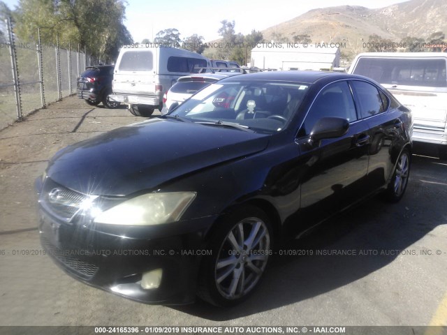 JTHBK262062011163 - 2006 LEXUS IS 250 BLACK photo 2