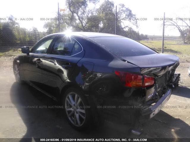 JTHBK262062011163 - 2006 LEXUS IS 250 BLACK photo 3