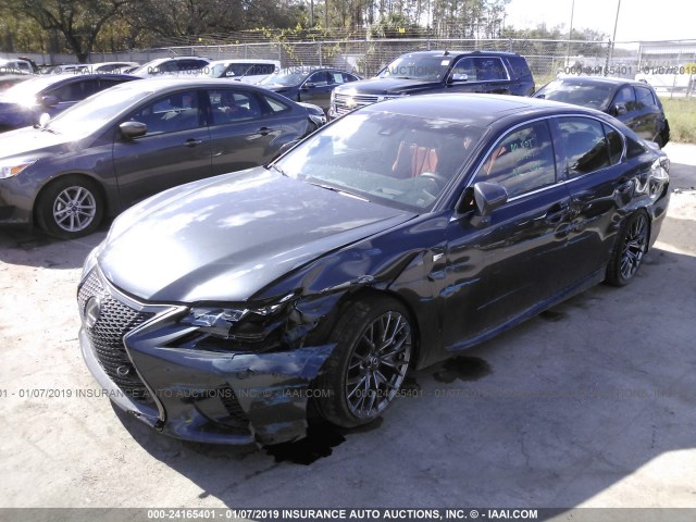 JTHBP1BL4KA002802 - 2019 LEXUS GS-F GRAY photo 2