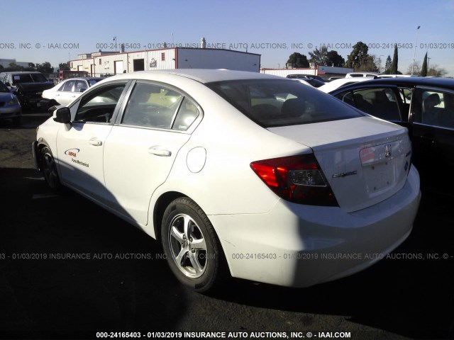 19XFB5F52CE001053 - 2012 HONDA CIVIC NATURAL GAS WHITE photo 3