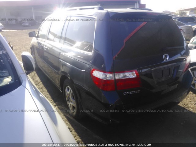 5FNRL38787B069001 - 2007 HONDA ODYSSEY EXL BLUE photo 3