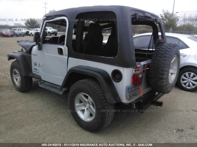 1J4FA49S03P350947 - 2003 JEEP WRANGLER / TJ SPORT SILVER photo 3