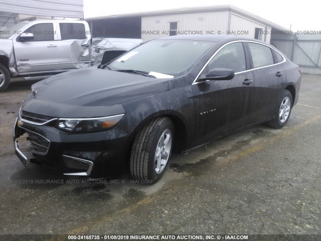1G1ZB5ST3JF291137 - 2018 CHEVROLET MALIBU LS BLACK photo 2