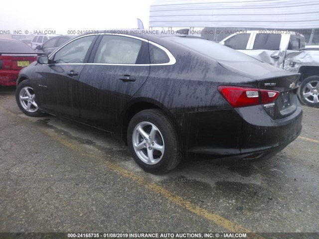 1G1ZB5ST3JF291137 - 2018 CHEVROLET MALIBU LS BLACK photo 3