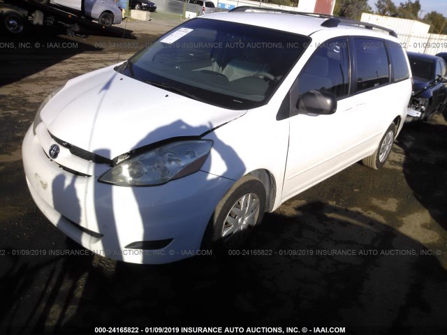 5TDZK23C77S073764 - 2007 TOYOTA SIENNA CE/LE WHITE photo 2