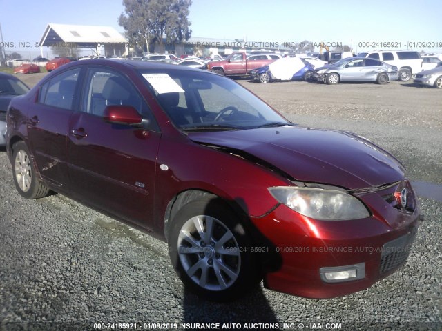 JM1BK323081132466 - 2008 MAZDA 3 S RED photo 1