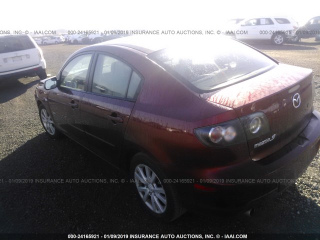 JM1BK323081132466 - 2008 MAZDA 3 S RED photo 3