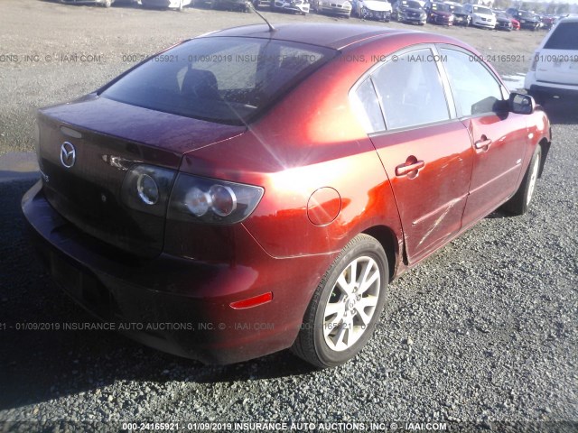 JM1BK323081132466 - 2008 MAZDA 3 S RED photo 4