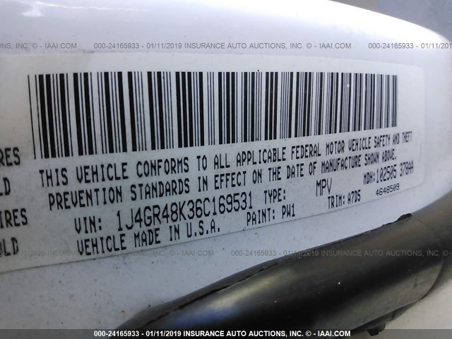 1J4GR48K36C169531 - 2006 JEEP GRAND CHEROKEE LAREDO/COLUMBIA/FREEDOM 白色 照片 9