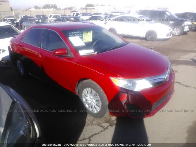 4T1BF1FK1CU500537 - 2012 TOYOTA CAMRY SE/LE/XLE RED photo 1