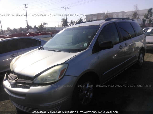 5TDZA23C14S108328 - 2004 TOYOTA SIENNA CE/LE SILVER photo 2