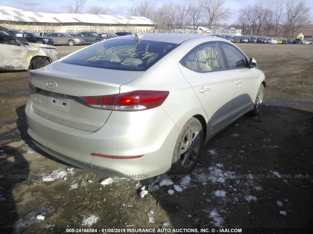 KMHD84LF2HU327341 - 2017 HYUNDAI ELANTRA SE/VALUE/LIMITED SILVER photo 4