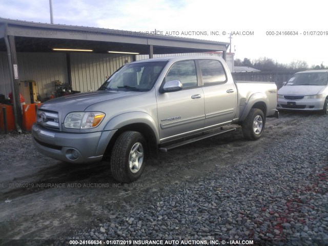 5TBET34146S555582 - 2006 TOYOTA TUNDRA DOUBLE CAB SR5 SILVER photo 2