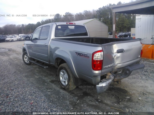 5TBET34146S555582 - 2006 TOYOTA TUNDRA DOUBLE CAB SR5 SILVER photo 3