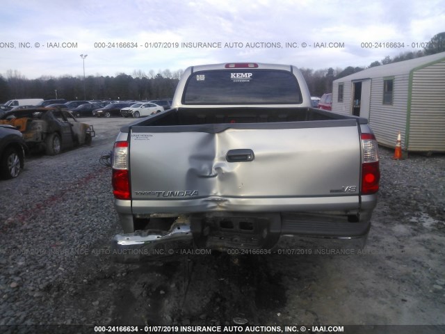 5TBET34146S555582 - 2006 TOYOTA TUNDRA DOUBLE CAB SR5 SILVER photo 6