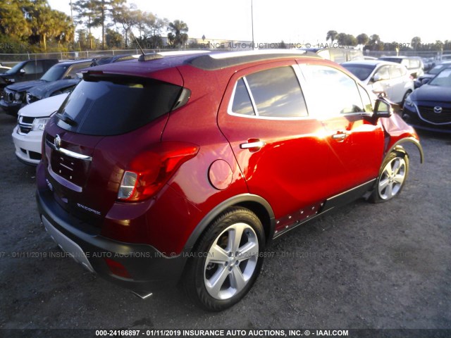 KL4CJCSB2FB266928 - 2015 BUICK ENCORE RED photo 4