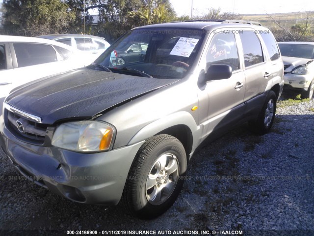 4F2YU09142KM45271 - 2002 MAZDA TRIBUTE LX/ES BLACK photo 2