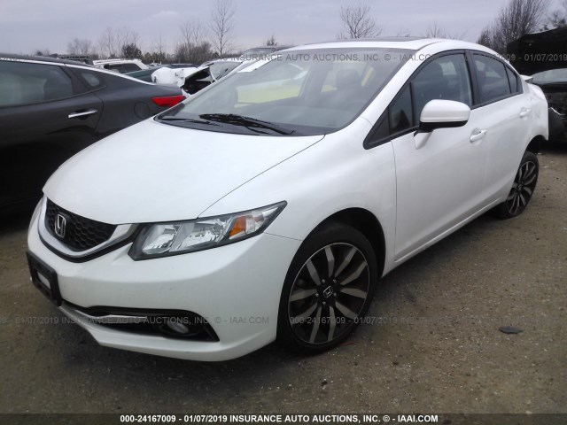 19XFB2F9XFE232143 - 2015 HONDA CIVIC EXL WHITE photo 2