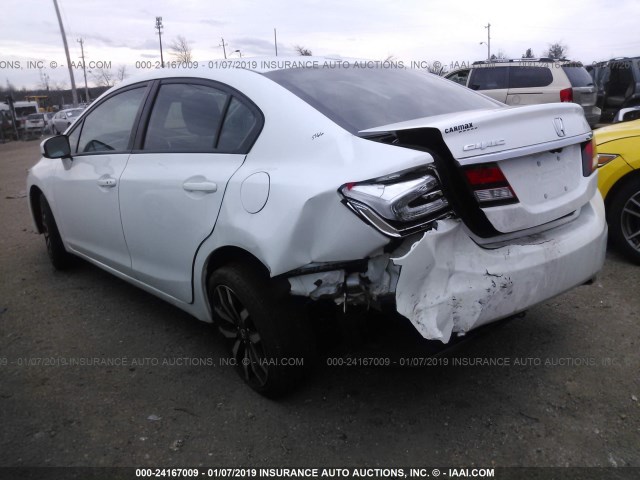 19XFB2F9XFE232143 - 2015 HONDA CIVIC EXL WHITE photo 3