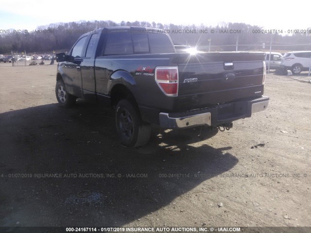 1FTFX1EF3BFA91080 - 2011 FORD F150 SUPER CAB BLACK photo 3