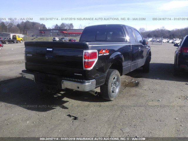 1FTFX1EF3BFA91080 - 2011 FORD F150 SUPER CAB BLACK photo 4