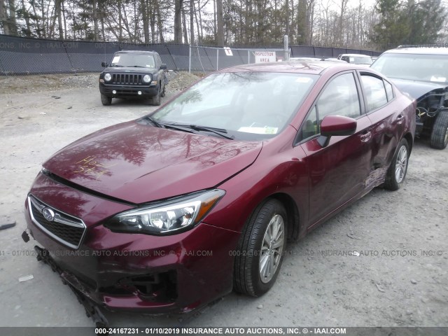 4S3GKAB68H3603224 - 2017 SUBARU IMPREZA PREMIUM RED photo 2