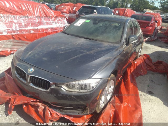 WBA8B9G5XJNU98132 - 2018 BMW 330 I GRAY photo 2