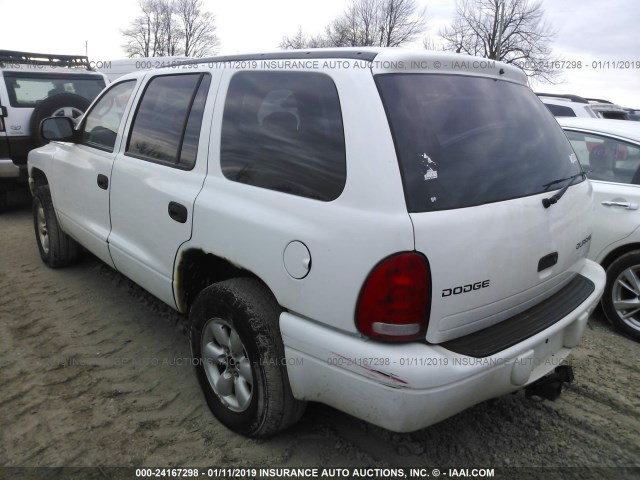 1D4HS38NX3F575970 - 2003 DODGE DURANGO SPORT WHITE photo 3