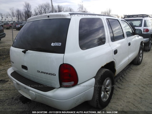 1D4HS38NX3F575970 - 2003 DODGE DURANGO SPORT WHITE photo 4