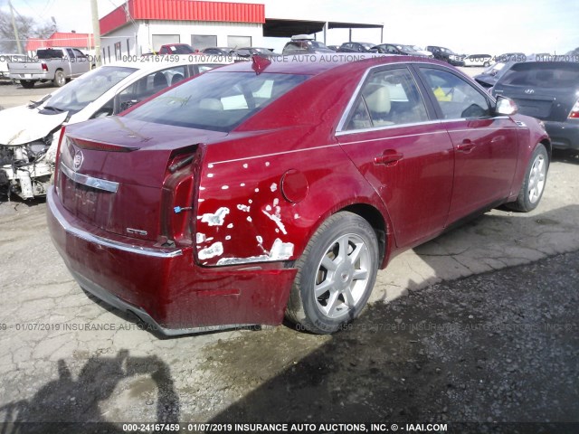 1G6DU57V090149786 - 2009 CADILLAC CTS HI FEATURE V6 RED photo 4