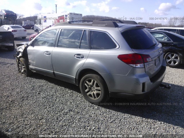 4S4BRCACXA3312637 - 2010 SUBARU OUTBACK 2.5I SILVER photo 3