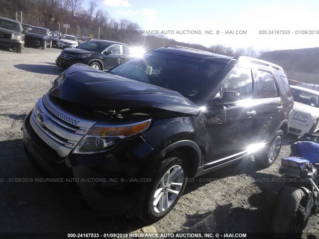 1FM5K8D81EGC50436 - 2014 FORD EXPLORER XLT BLACK photo 2