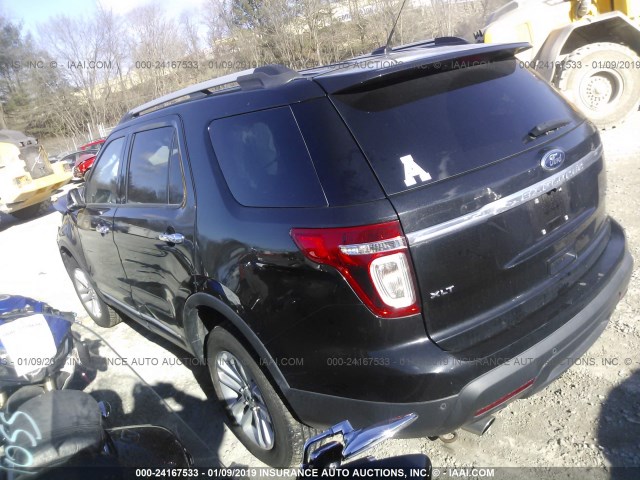 1FM5K8D81EGC50436 - 2014 FORD EXPLORER XLT BLACK photo 3