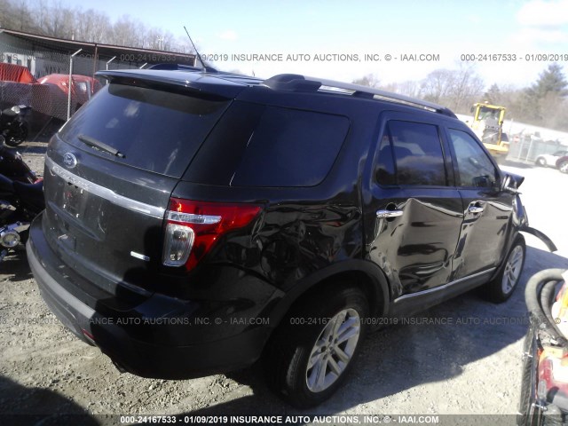 1FM5K8D81EGC50436 - 2014 FORD EXPLORER XLT BLACK photo 4