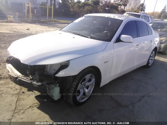 WBANE535X7CW64582 - 2007 BMW 525 I WHITE photo 2