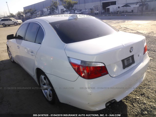 WBANE535X7CW64582 - 2007 BMW 525 I WHITE photo 3